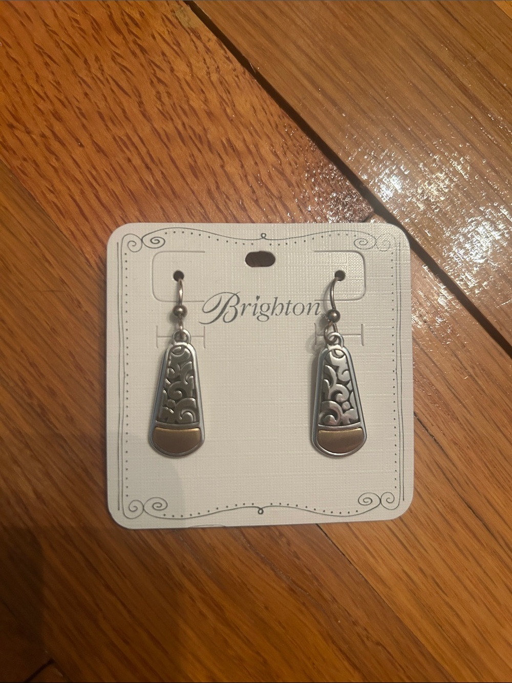 Brighton Silver and Gold-Tone Filigree Drop Earrings